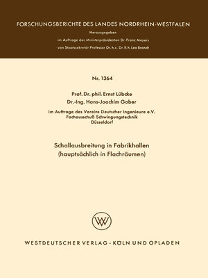 cover image of Schallausbreitung in Fabrikhallen (hauptsächlich in Flachräumen)